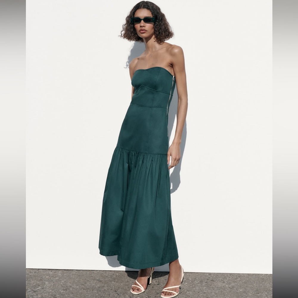 Zara topstitched dress xs